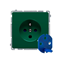 DATA plug socket (module), 230V, green