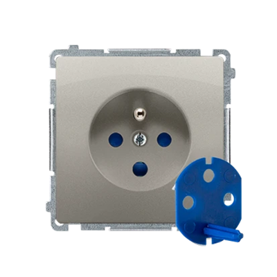 DATA plug socket (module), 230V, metallic satin