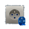 DATA plug socket (module), 230V, metallic satin