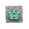 DATA plug socket (module), 230V, metallic satin