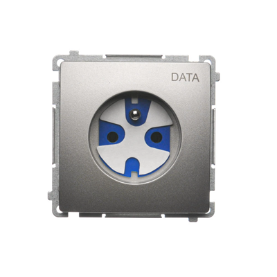 DATA plug socket (module), 230V, metallic satin
