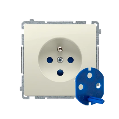DATA plug socket with grounding and authorization key (module) 16A 230V beige