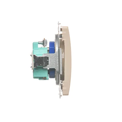 DATA plug socket with grounding and authorization key (module) 16A 230V beige
