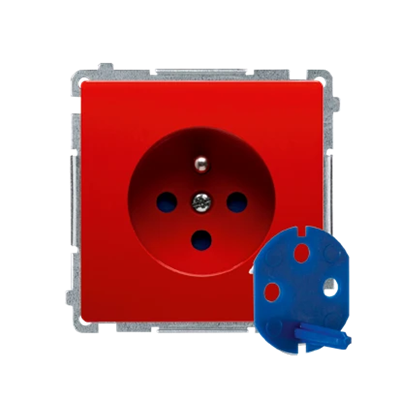 DATA plug socket with grounding and authorization key (module) 16A 230V red