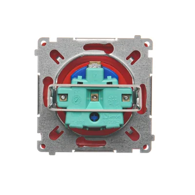 DATA plug socket with grounding and authorization key (module) 16A 230V red