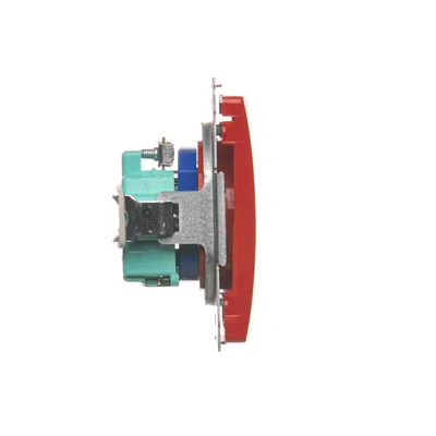 DATA plug socket with grounding and authorization key (module) 16A 230V red