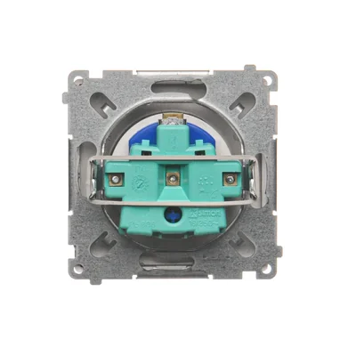 DATA socket (module), 230V, metallic stainless steel