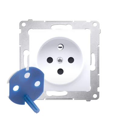 DATA socket with authorization key (module) 16A 230V white screw terminals