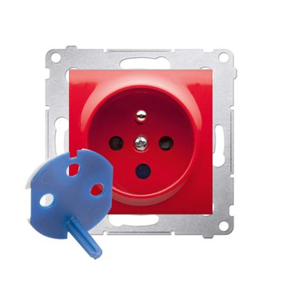 DATA socket with authorization key (module) 16A 250V red screw terminals