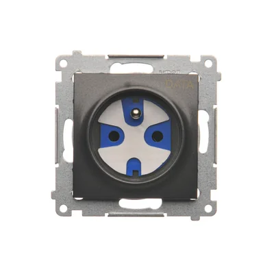 DATA socket with authorization key (module) 16A 250V screw terminals anthracite (metallic)