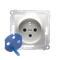 DATA socket with authorization key (module) 16A 250V screw terminals silver (metallic)