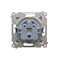 DATA socket with authorization key (module) 16A 250V screw terminals silver (metallic)