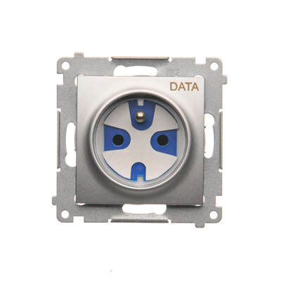 DATA socket with authorization key (module) 16A 250V screw terminals silver (metallic)