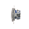 DATA socket with authorization key (module) 16A 250V screw terminals silver (metallic)