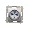 DATA socket with authorization key (module) 16A 250V screw terminals silver (metallic)