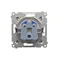 DATA socket with authorization key (module) 16A 250V screw terminals silver (metallic)
