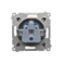 DATA socket with authorization key (module) 230V, brown matt metallic