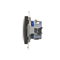 DATA socket with authorization key (module) 230V, brown matt metallic