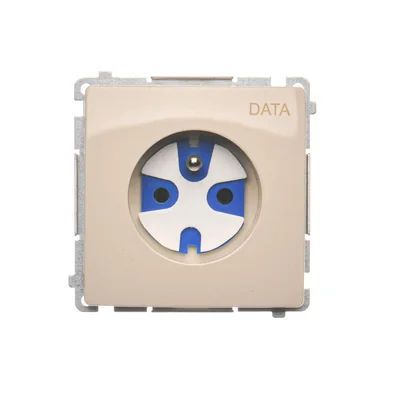 DATA-Steckdose mit Erdungs- und Berechtigungsschlüssel (Modul) 16A 230V beige