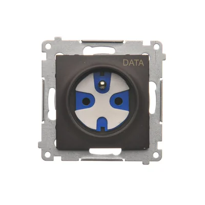 DATA zásuvka s autorizačním klíčem (modul) 230V, metalíza matná hnědá