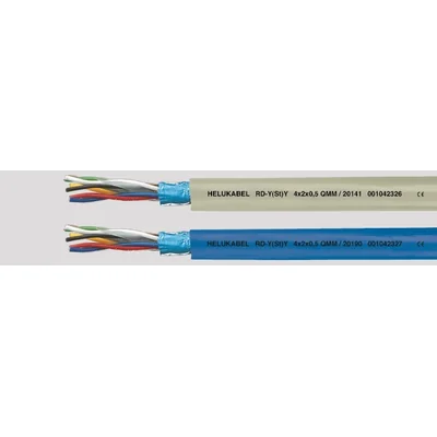 Datový kabel z PVC, párovaný, stíněný RD-Y(St)Y 2x2x0,5 mm² modrý