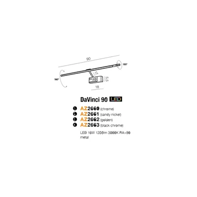 DAVINCI 90 Wall lamp satin bezel
