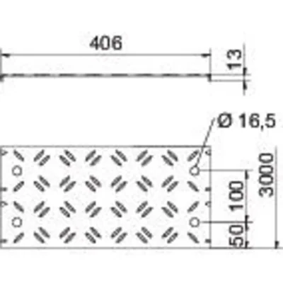 DBKR 400 FS Checker plate cover for BKRS cable trays