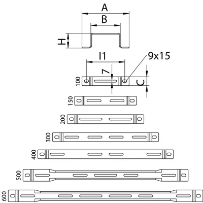DBL 50 100 A4 Uchwyt dystansowy