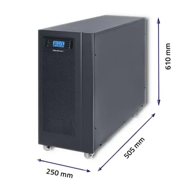 ДБЖ Qoltec Online | Чиста синусоїда | 10 кВА | 8 кВт | РК-дисплей | USB