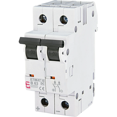 DC circuit breaker ETIMAT10 2P 6kA B 63A DC