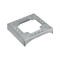 DCS ALU Base for floor trunking 1 cutout 130x18 and 3 cutouts 85x18 stainless steel