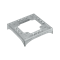 DCS ALU Base for floor trunking 2 notches 85x18 and 2 notches 130x18 90º stainless steel