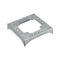 DCS ALU Base for floor trunking 2 notches 85x18 and 2 notches 130x18 90º stainless steel