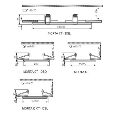 Deckendekorleuchte MORTA CT-DSL50 SCHWARZ