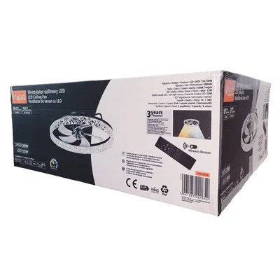 Deckenventilator CRYSTAL 35W (20W+15W) 2000LM, 15m2, CCT, 40dB