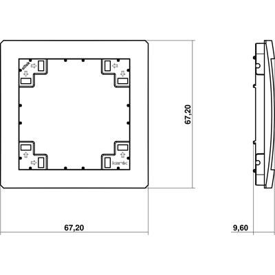 DECO Cadre intermédiaire simple graphite