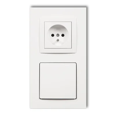 DECO Central vacuum cleaner suction socket with single socket with grounding DECOvac white
