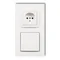 DECO Central vacuum cleaner suction socket with single socket with grounding DECOvac white