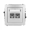 DECO Doppel-Computerbuchse, 2x RJ45, Cat. 6, geschirmt, 8-polig, silbermetallic