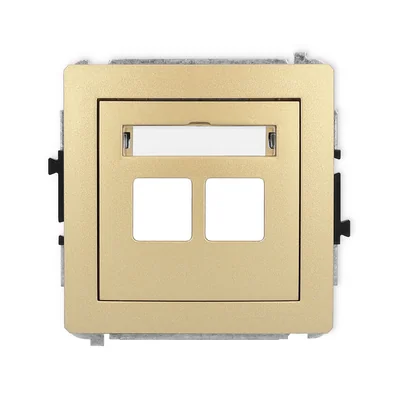 DECO Doppel-Multimedia-Steckdosenmechanismus ohne Modul (Keystone-Standard) Gold