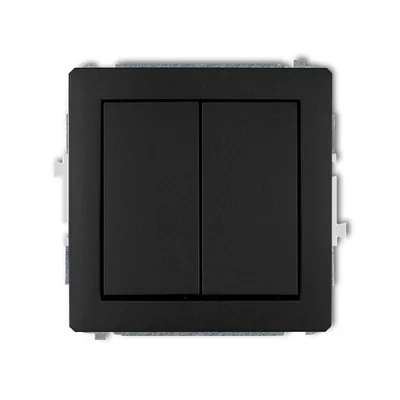 DECO Double pole switch mechanism (two buttons without pictograms, separate power supply) matt black