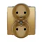 DECO Double socket mechanism for DECO Soft frame with grounding 2x(2P+Z) (current circuit shutters) gold