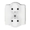 DECO Double socket mechanism for DECO Soft frame, with grounding 2x(2P+Z) (current circuit shutters) white matt