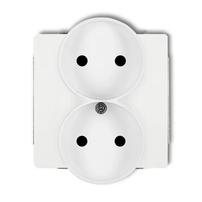 DECO Double socket mechanism for DECO Soft frame, without grounding 2x2P (current circuit shutters) white matt
