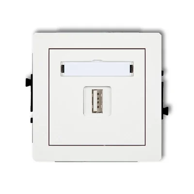 DECO Mecanismo de toma USB A-A 2.0 individual, blanco mate