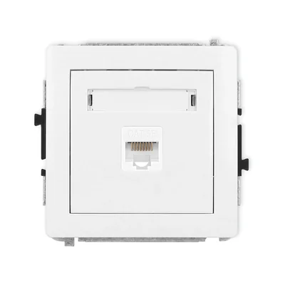 DECO Meccanismo di presa singola per computer 1xRJ45, cat. 5e, 8 pin, bianco opaco