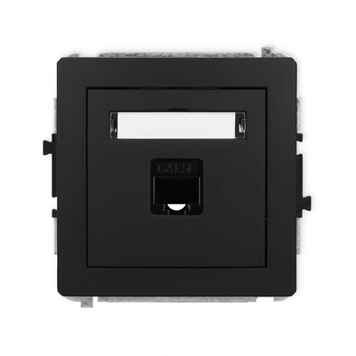 DECO Mechanism of computer socket, single black, 1xRJ45