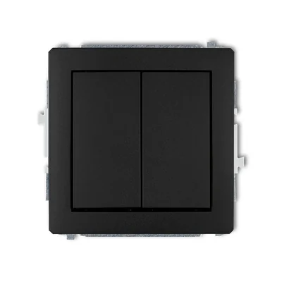 DECO Normally Open Switch Mechanism (Two Buttons Without Pictograms, Common Power Supply) Matte Black