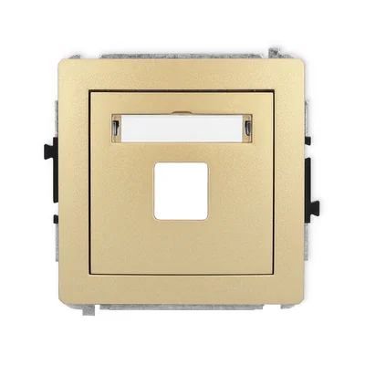 DECO Single multimedia socket mechanism without module (Keystone standard) gold