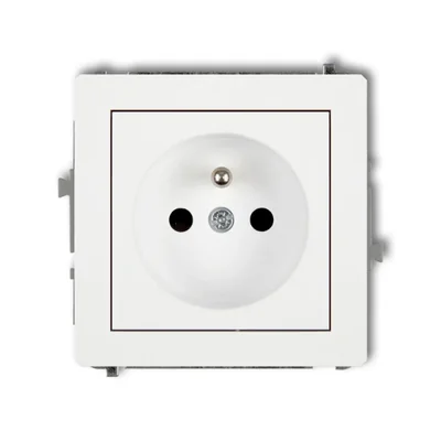 DECO Single socket mechanism with grounding 2P+Z (current circuit shutters) white matt